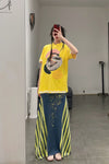 Walter Van BeirendonCK Facial T-shirts AW22-23 8017 Lemon Color